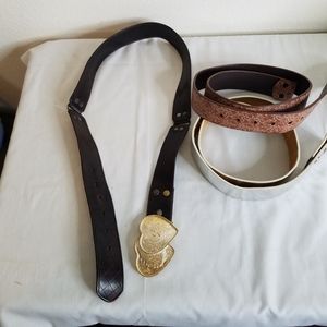 Set of 3 womens belt with 1 belt buckle